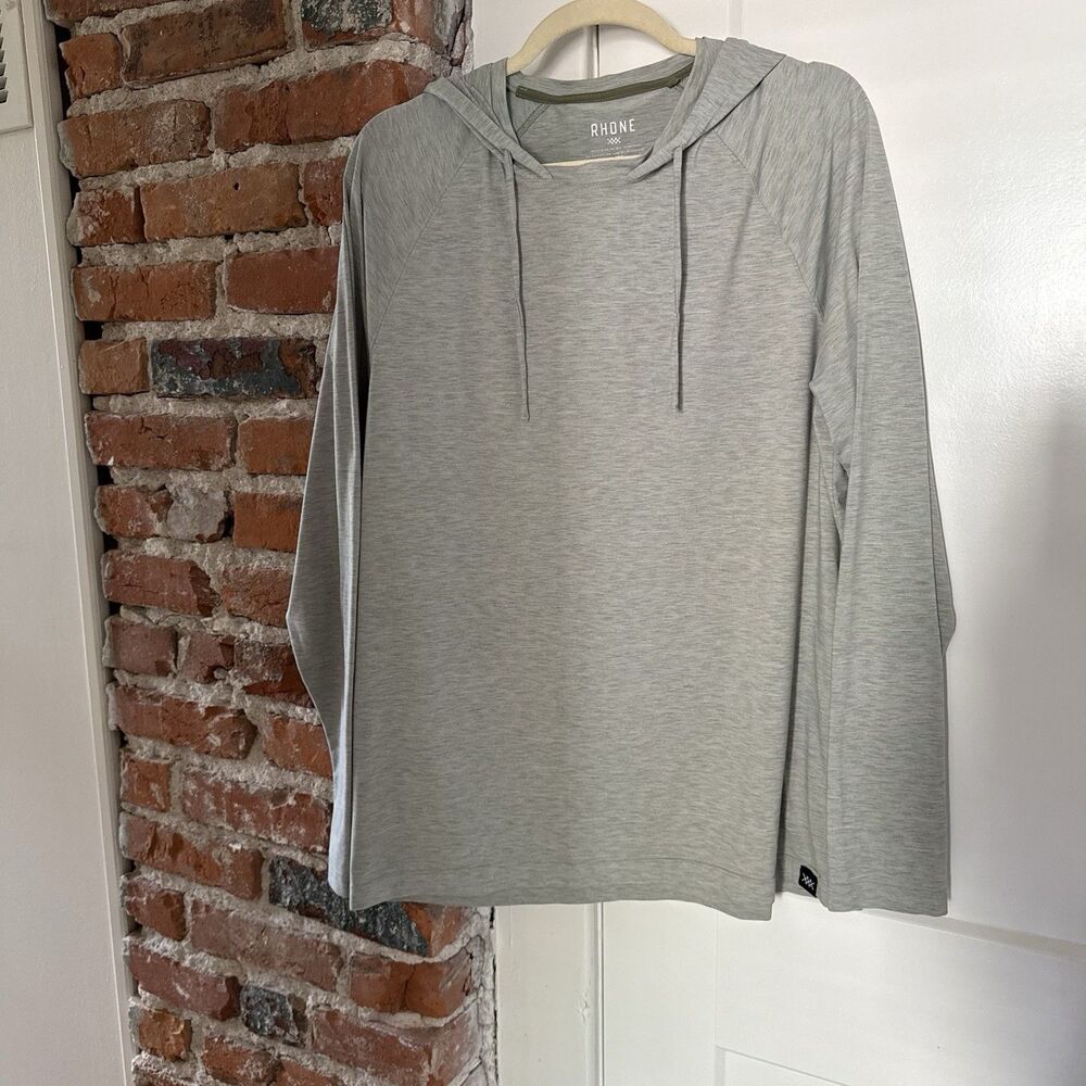 Rhone Reign Hoodie Men’s XL Sage Green Heathered Long Sleeve Performance